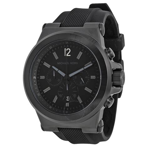 michael kors watches men black|Michael Kors black silicone watch.